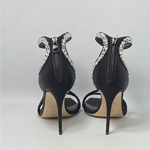 Alexander McQueen Crystal-Embellished Satin High-Heel Sandals size 39.5 - Picture 8 of 14